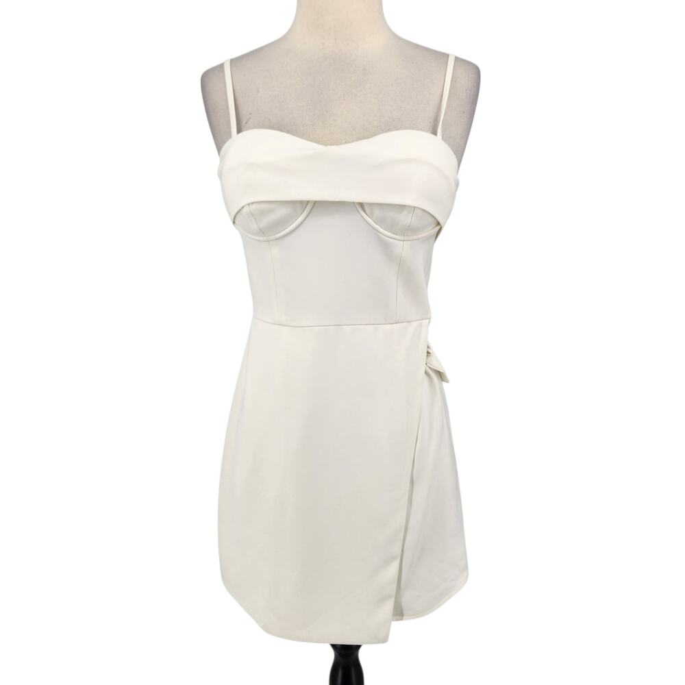NBD White Bodycon Mini Dress – Spaghetti Straps & Side Buckle Size Small
